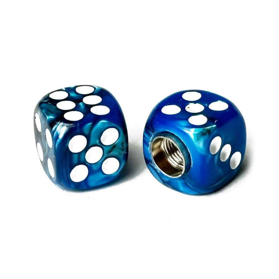 Accessories CULT CREW | Dice Valve Caps / Blue Swirl